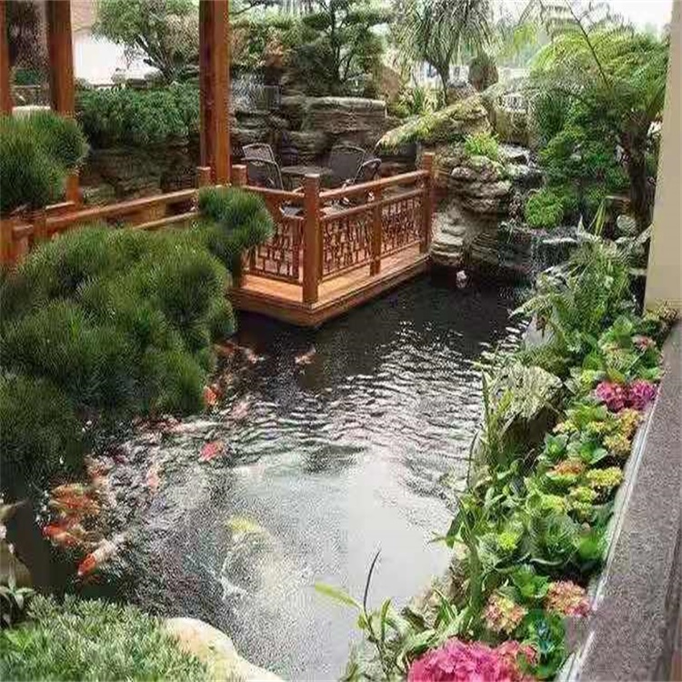 互助别墅庭院景观设计鱼池